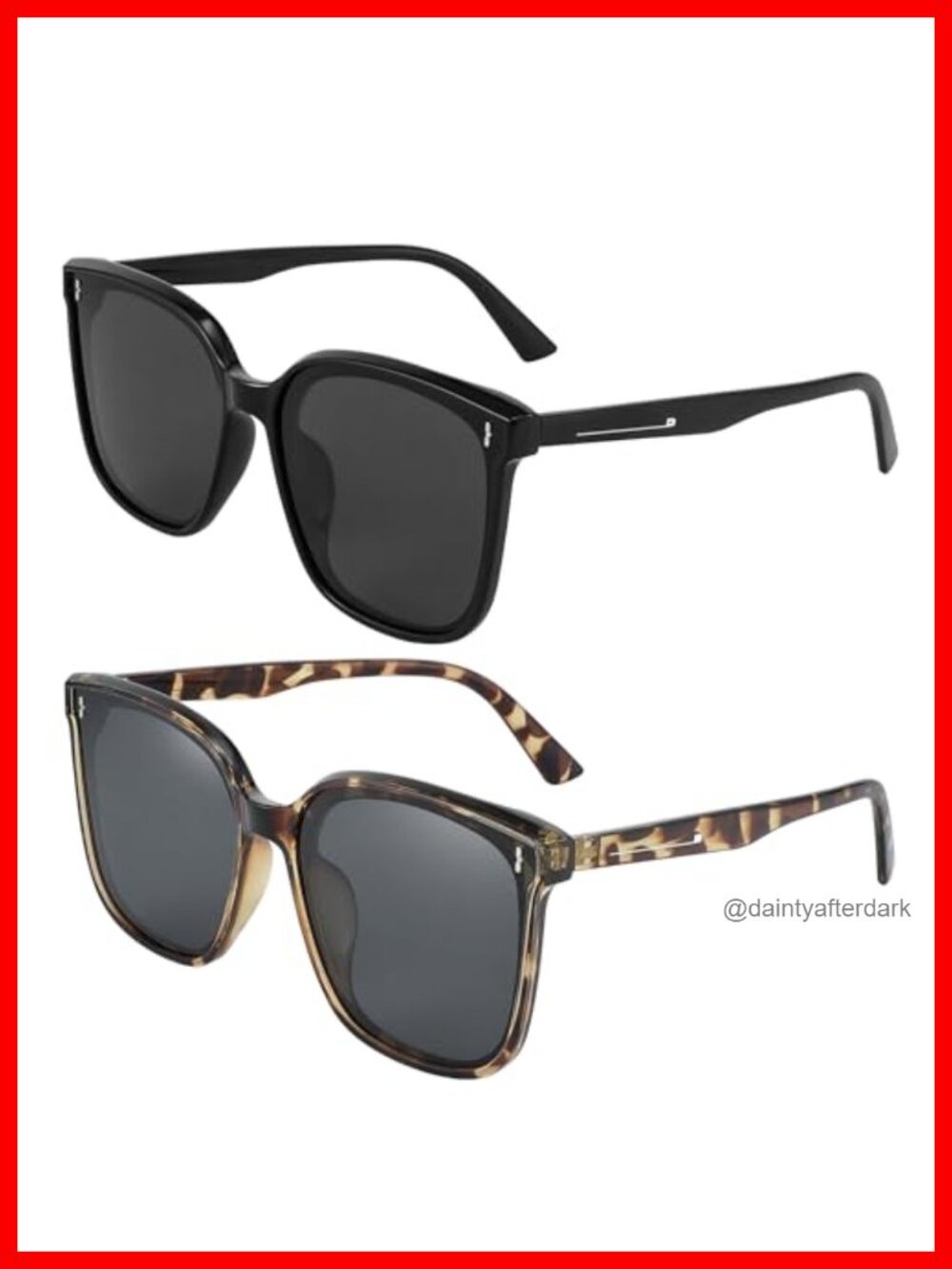 Oversized Square Polarized Sunglasses Retro Vintage UV400 Protection